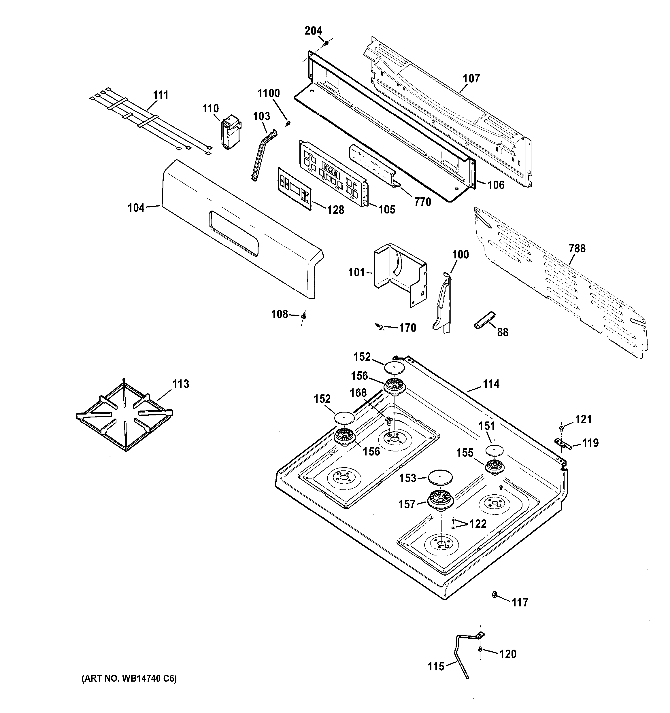 CONTROL PANEL & COOKTOP