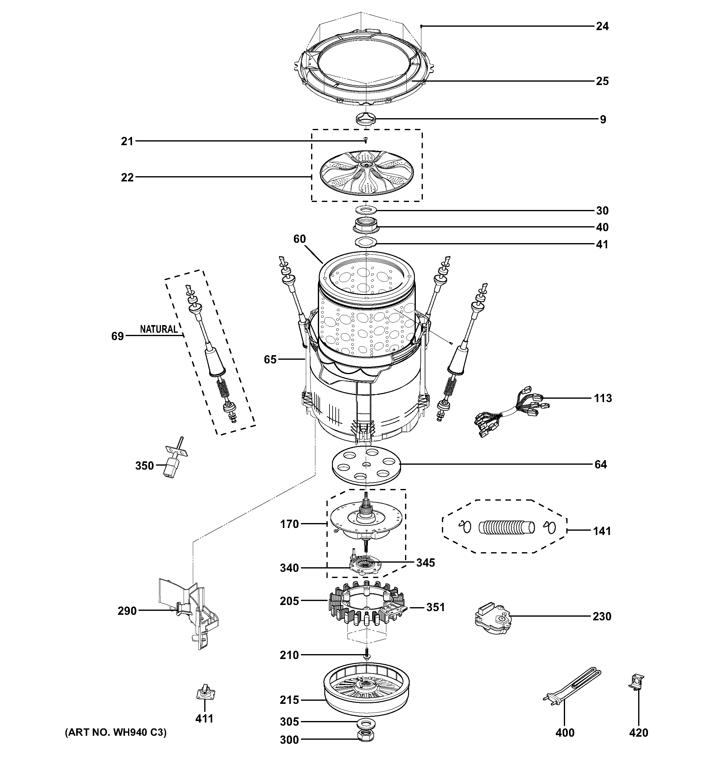 Tub & motor