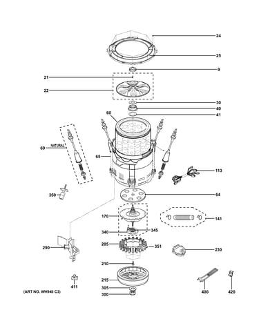 Tub & motor