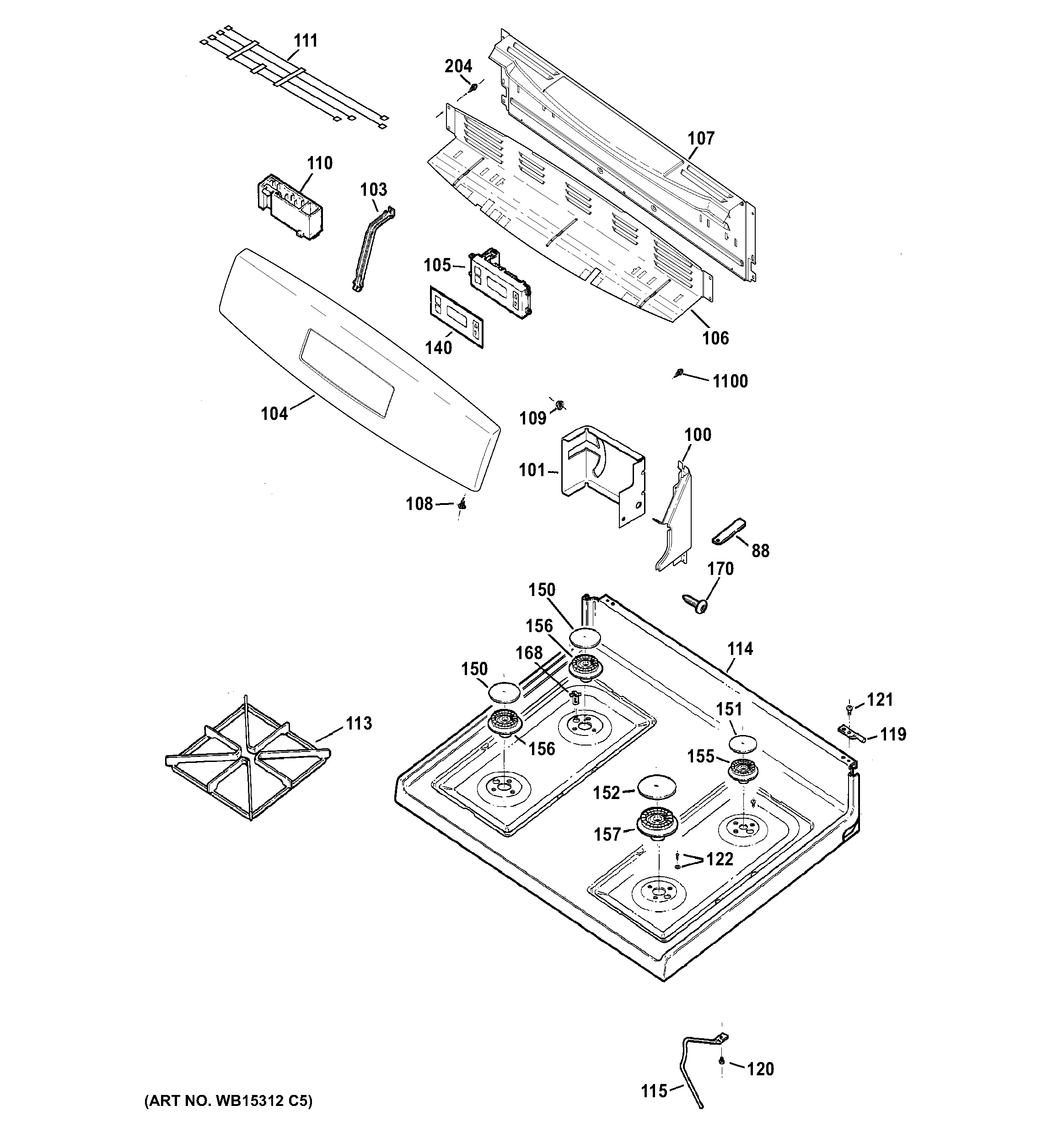 Control panel & cooktop