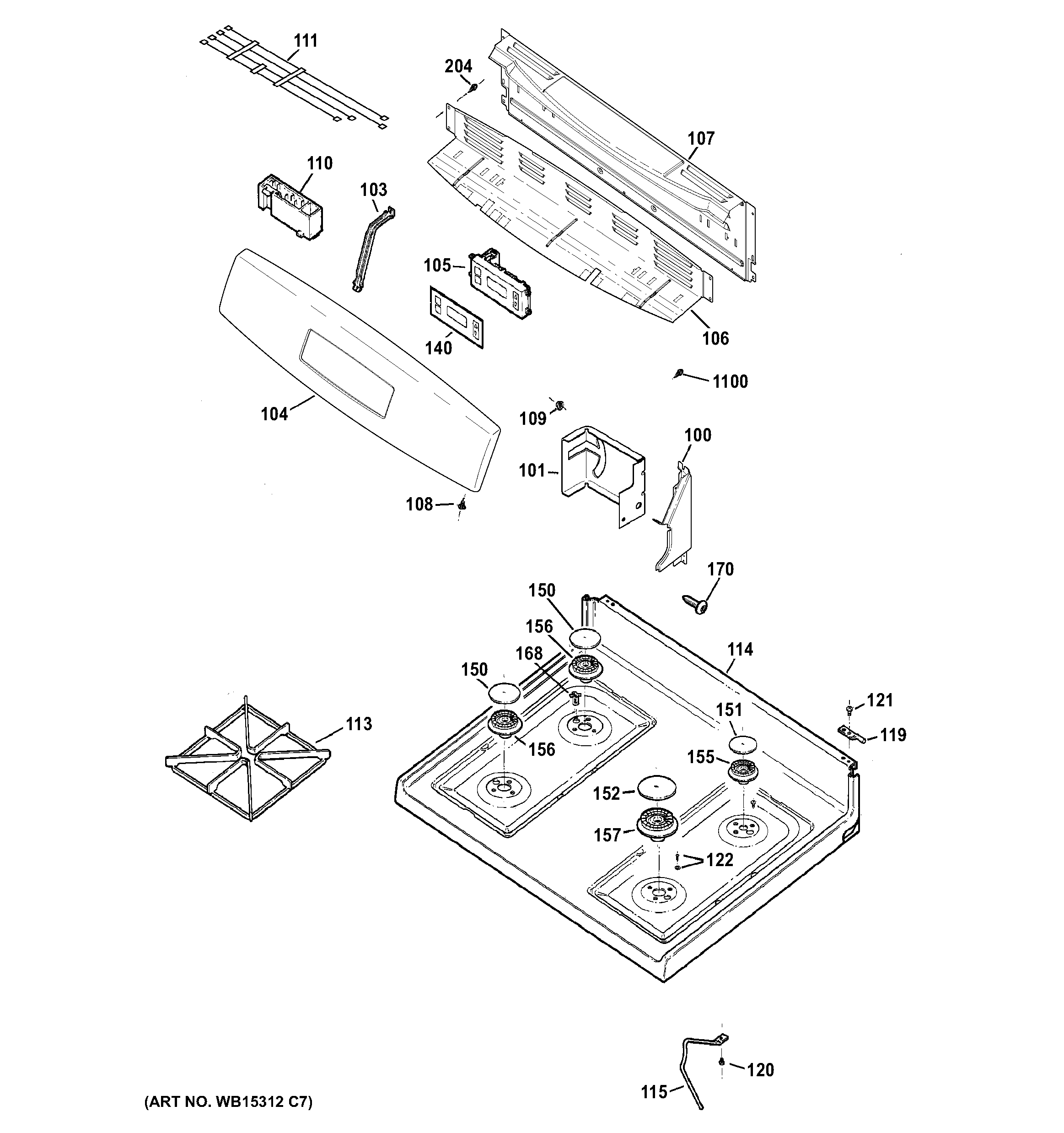 Control panel & cooktop