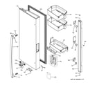 GE GNE29GGHEBB fresh food door - lh diagram