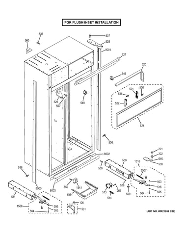 Case parts - flush inset