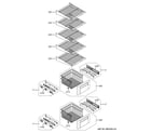 GE ZISB360DHC freezer shelves diagram