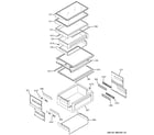 GE ZISB360DHC fresh food shelves diagram