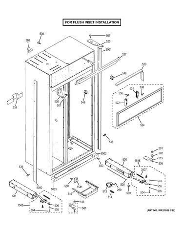 Case parts - flush inset