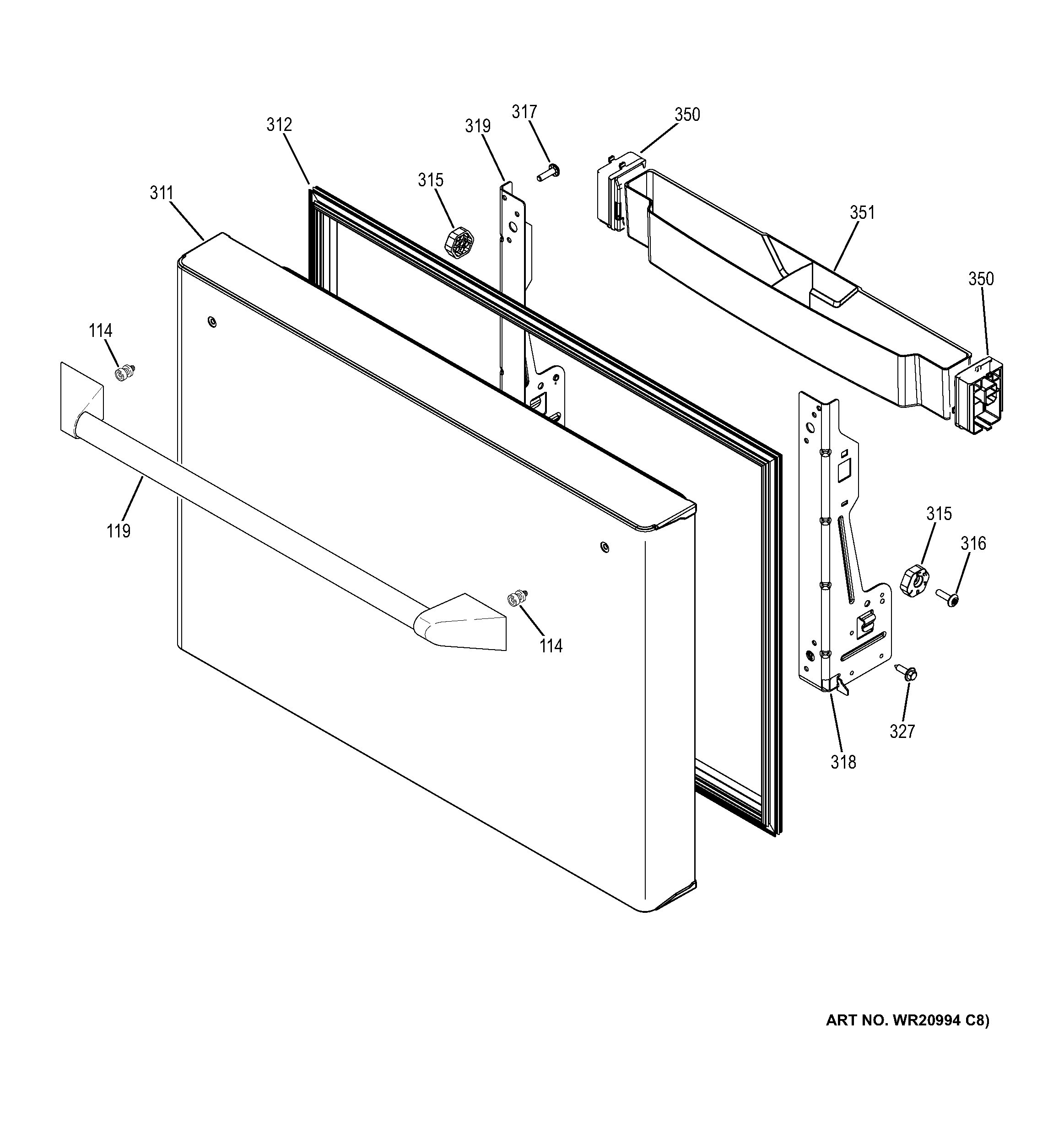 Freezer door