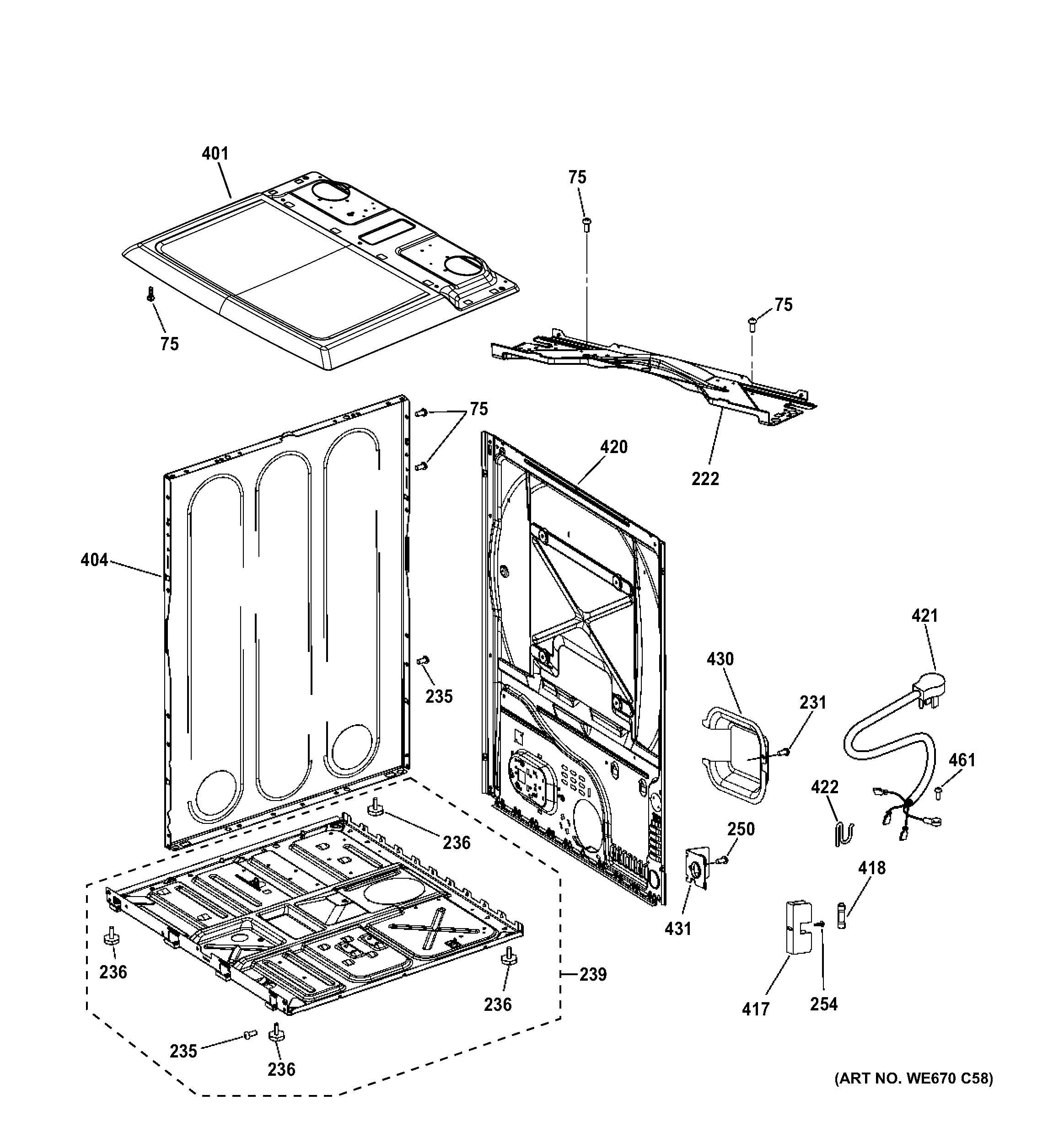 Cabinet & top panel