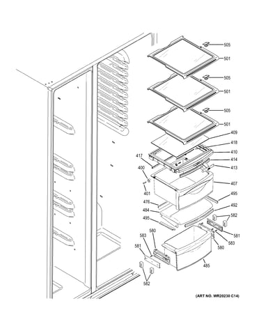 Fresh food shelves
