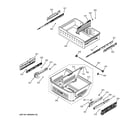 GE GFE26GGHBBB freezer shelves diagram