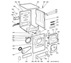 GE DSKP333EC5WW backsplash, cabinet & front panel diagram
