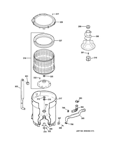 Tub, basket & agitator