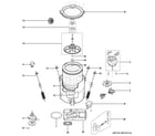 GE WSLP1500H0WW tub & motor diagram