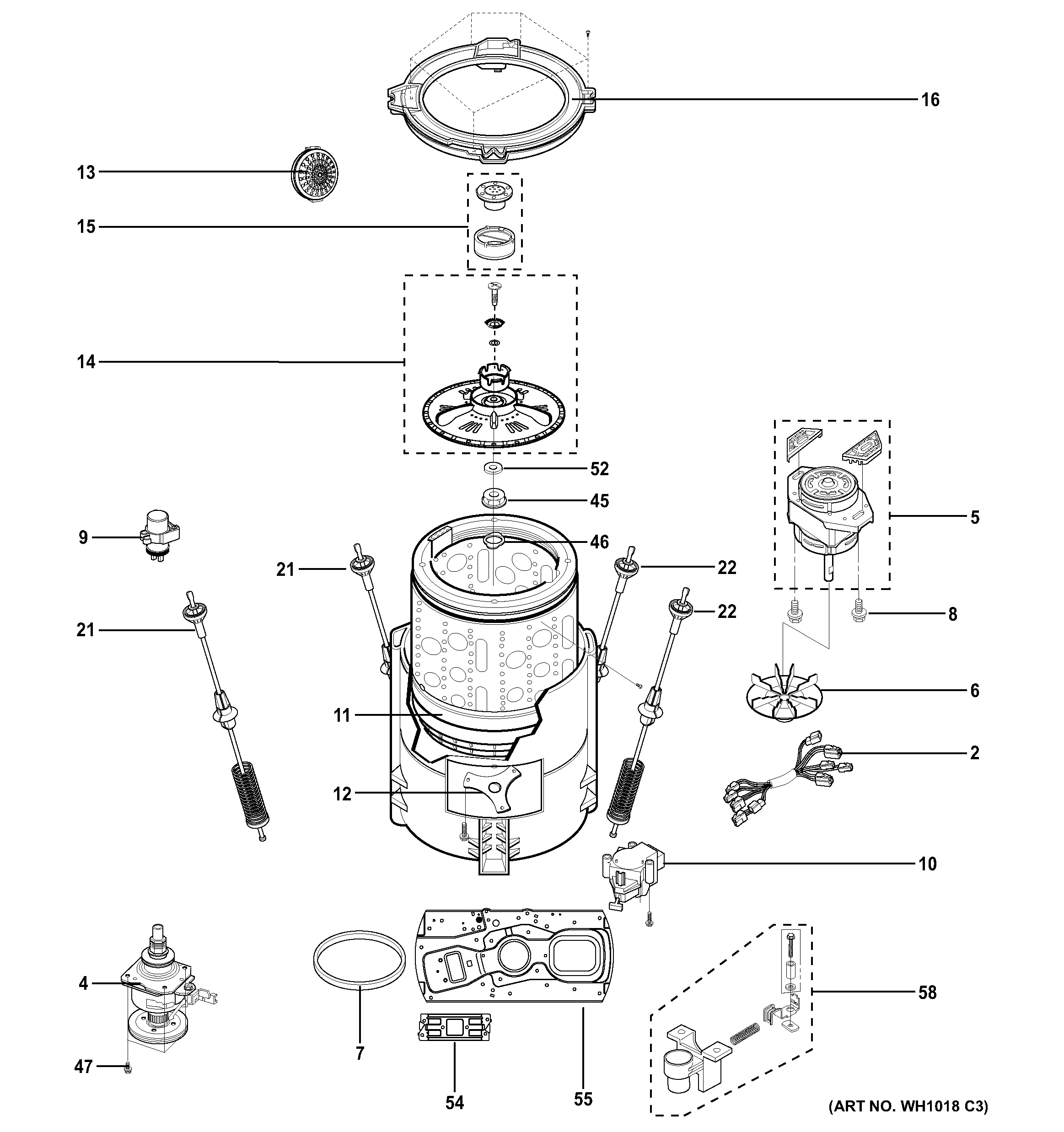 Tub & motor