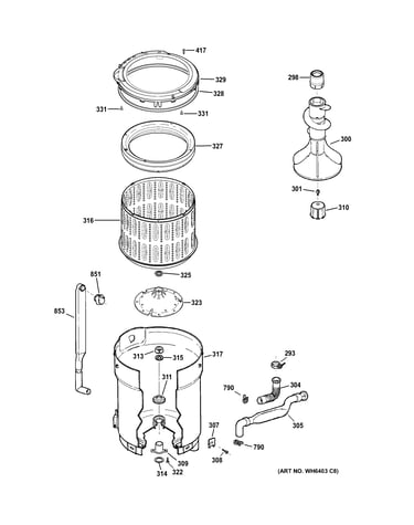 Tub, basket & agitator