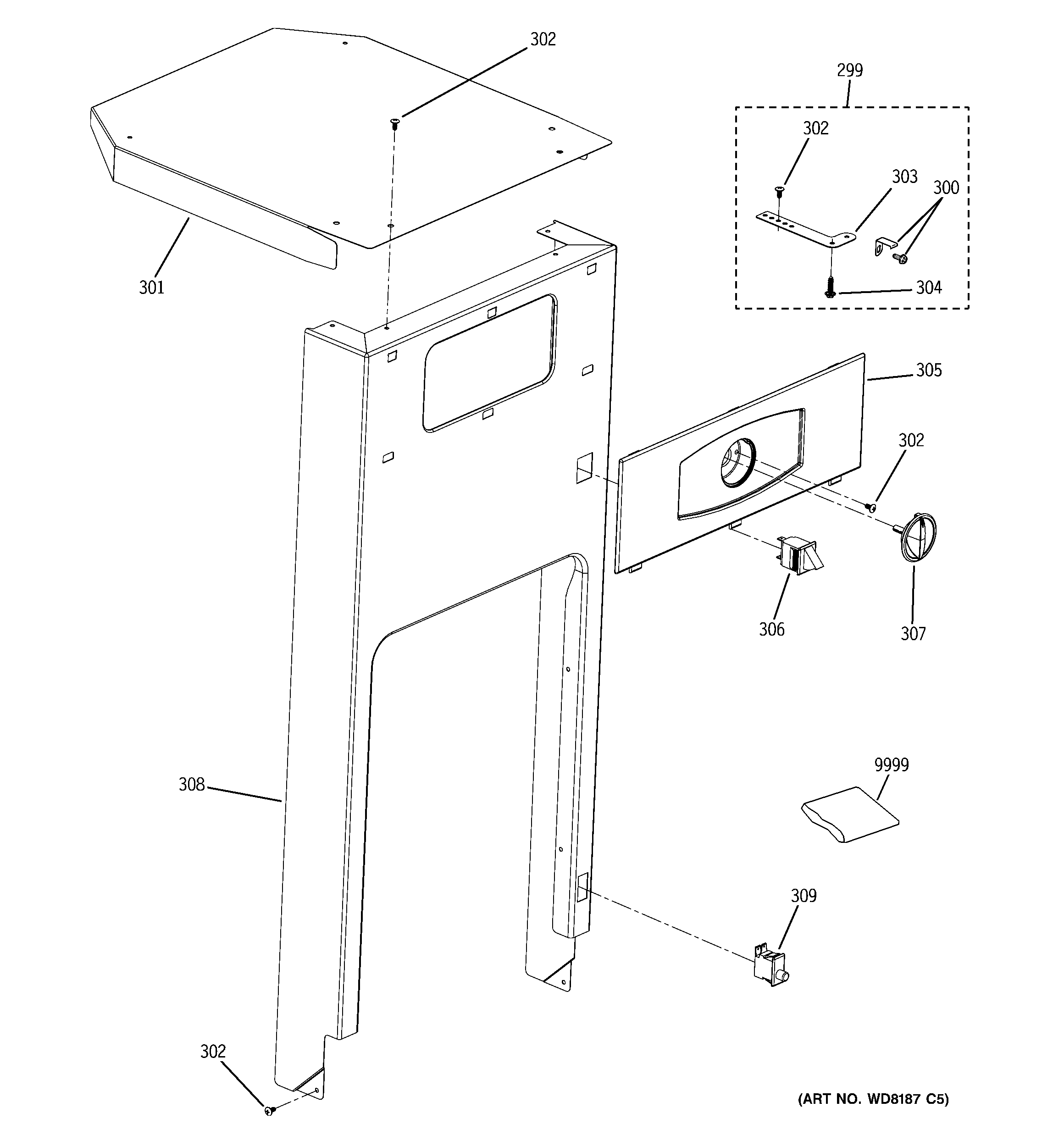 Cabinet & control parts