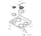 GE JBP35DM4BB cooktop diagram