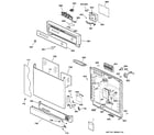 GE GSD3200G00WW escutcheon & door assembly diagram