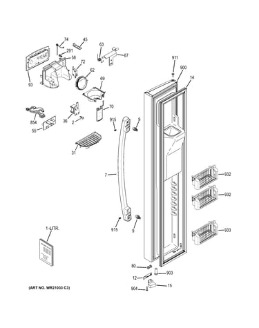 Freezer door