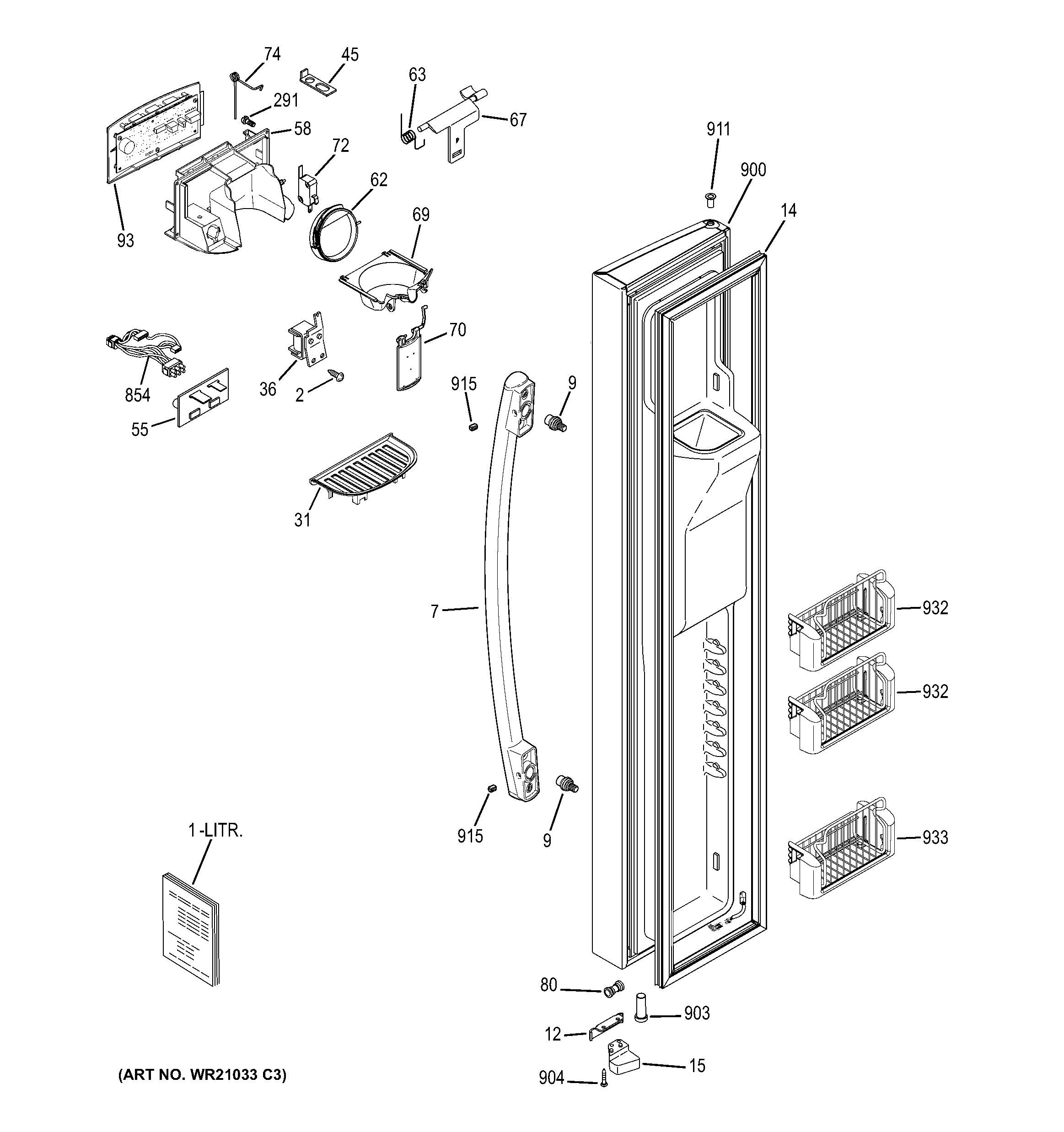 Freezer door