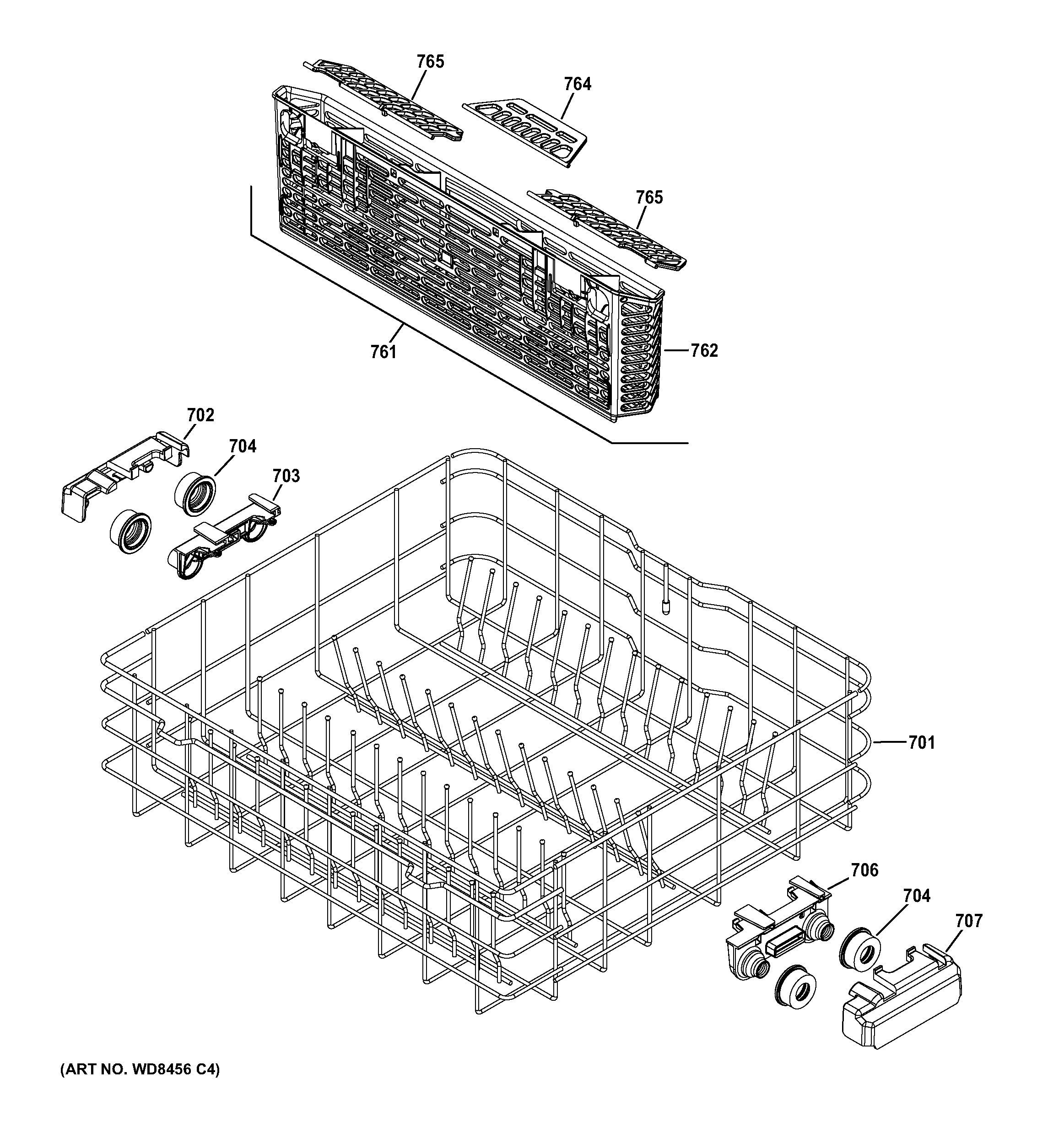Lower rack assembly