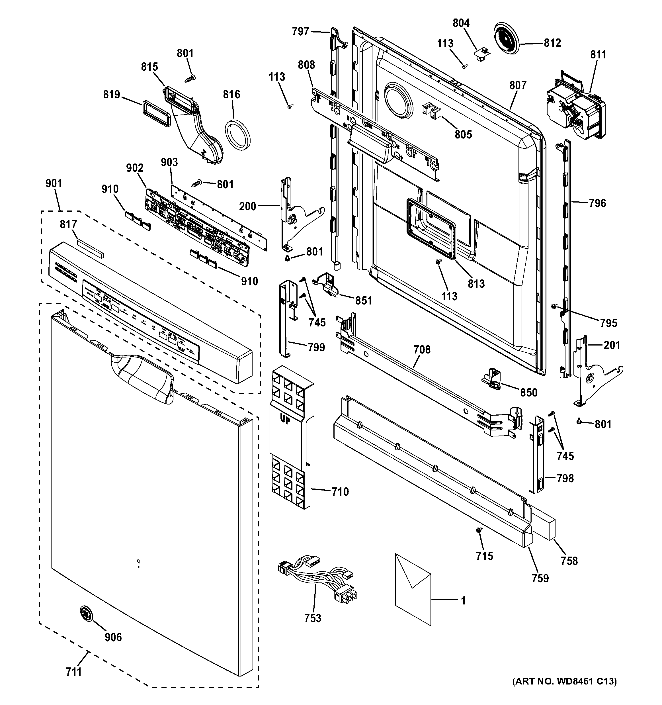 Escutcheon & door assembly