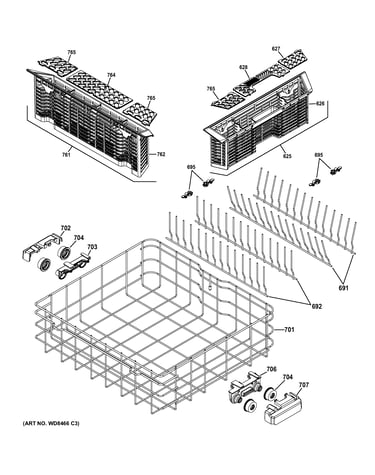Lower rack assembly