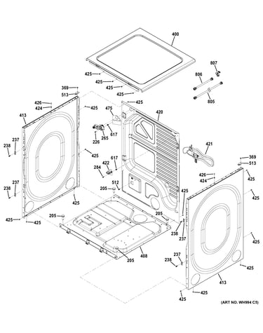 Cabinet & top panel