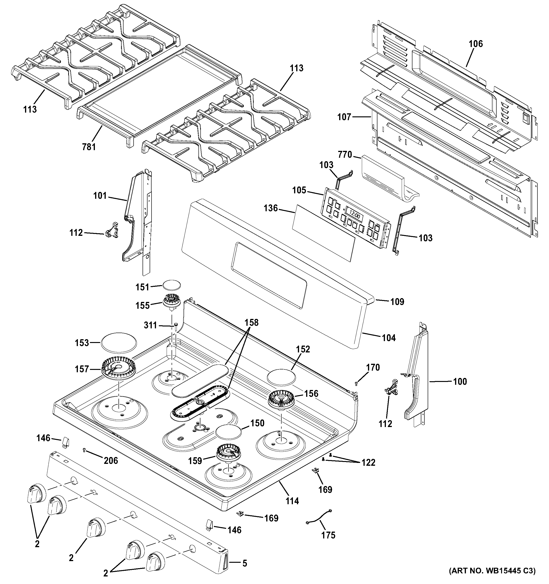 Control panel & cooktop