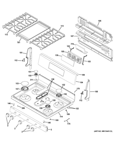 Control panel & cooktop