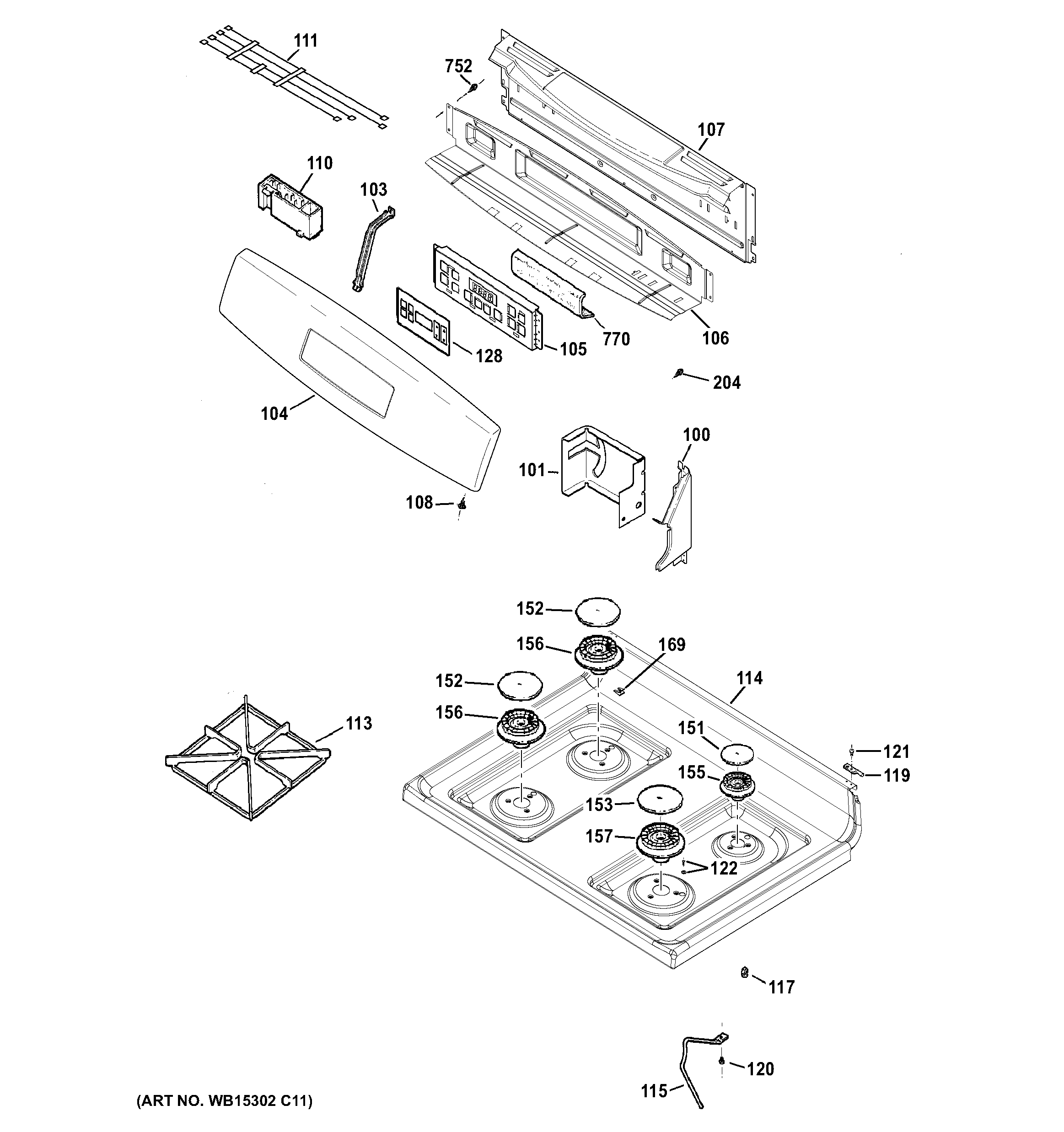 Control panel & cooktop
