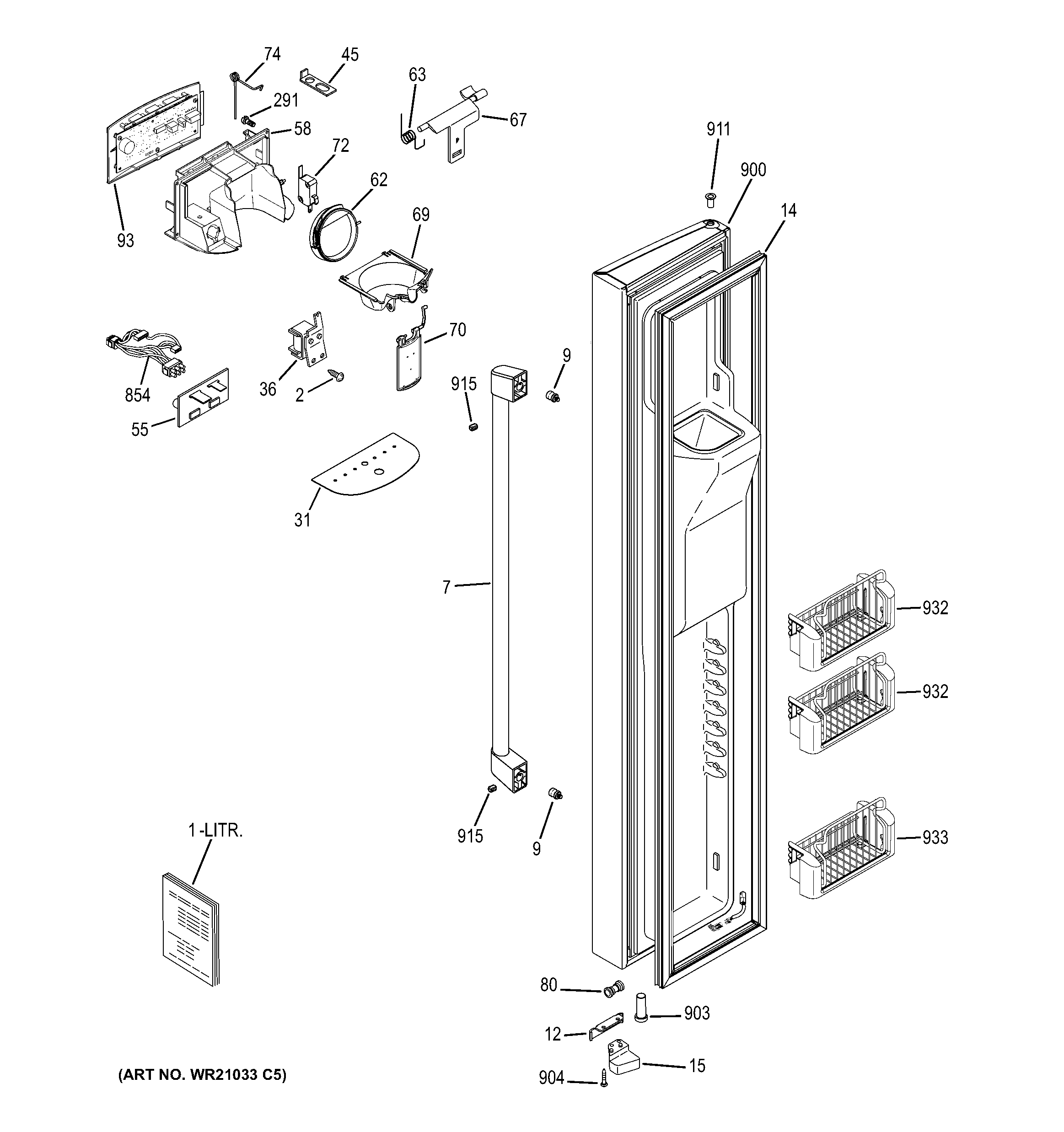 Freezer door