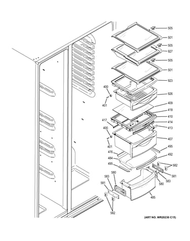 Fresh food shelves