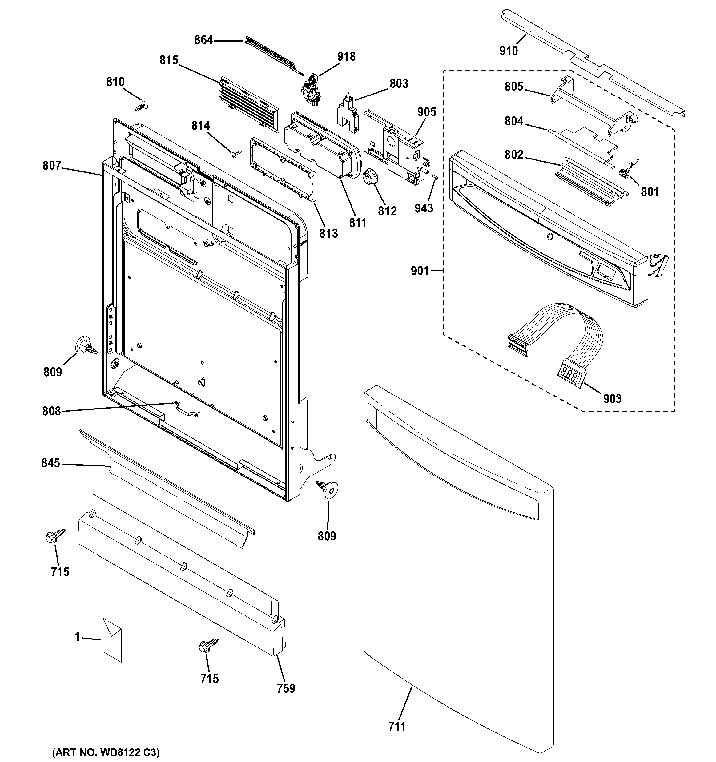 Escutcheon & door assembly