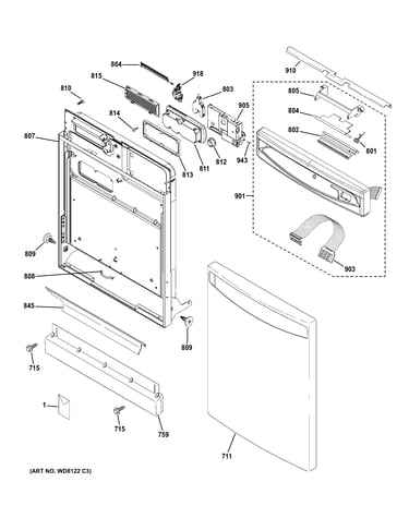 Escutcheon & door assembly