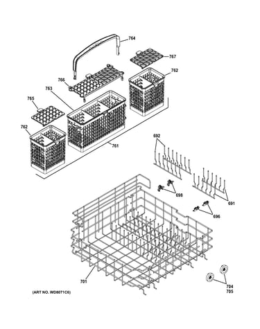 Lower rack assembly