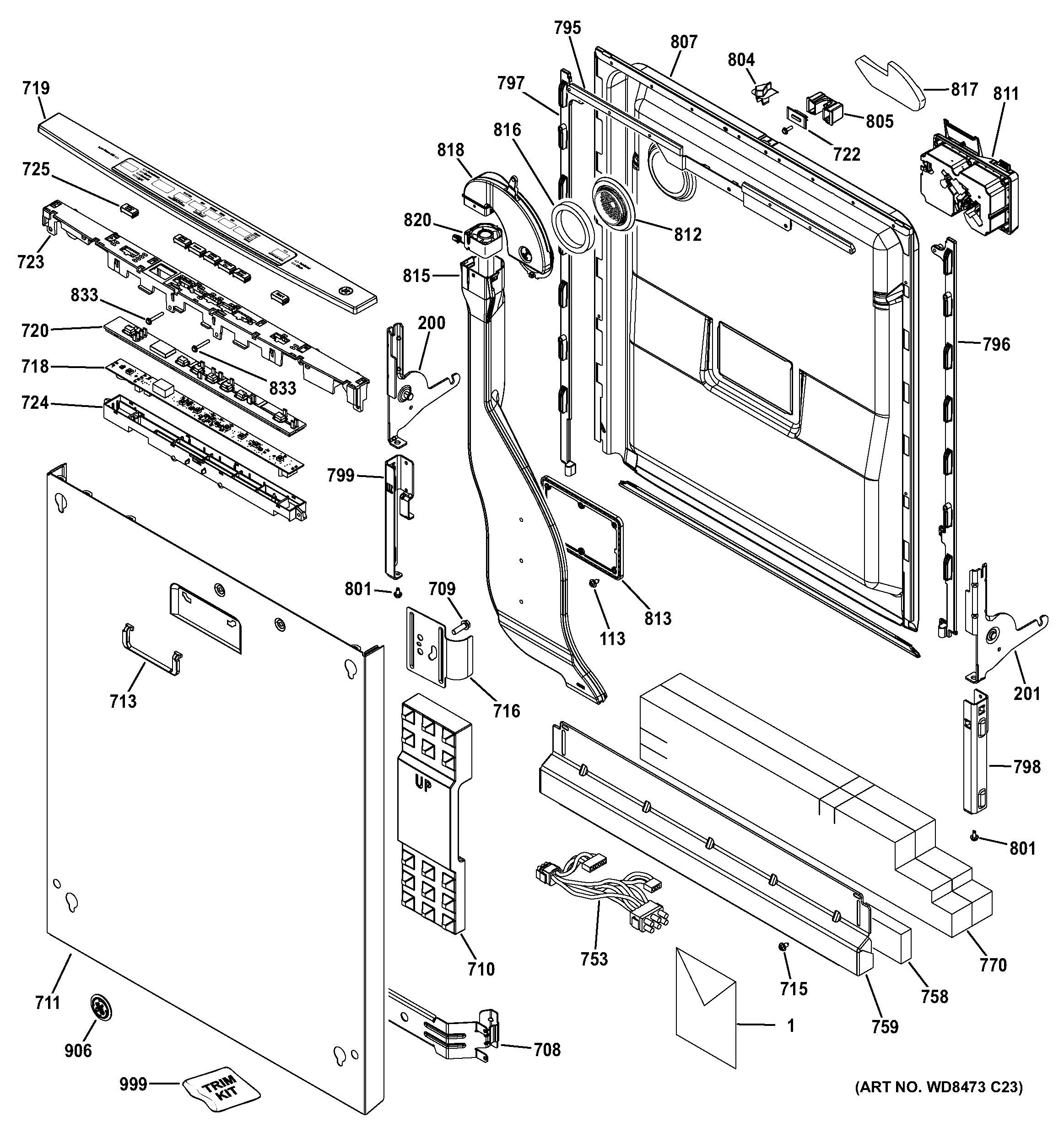Escutcheon & door assembly