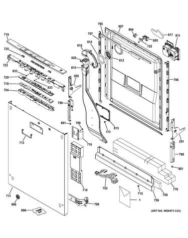 Escutcheon & door assembly