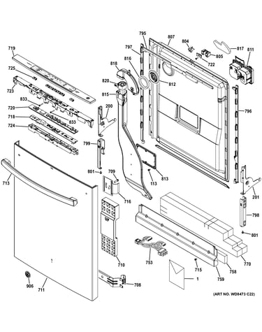 Escutcheon & door assembly