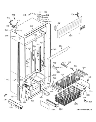 Freezer section, trim & components