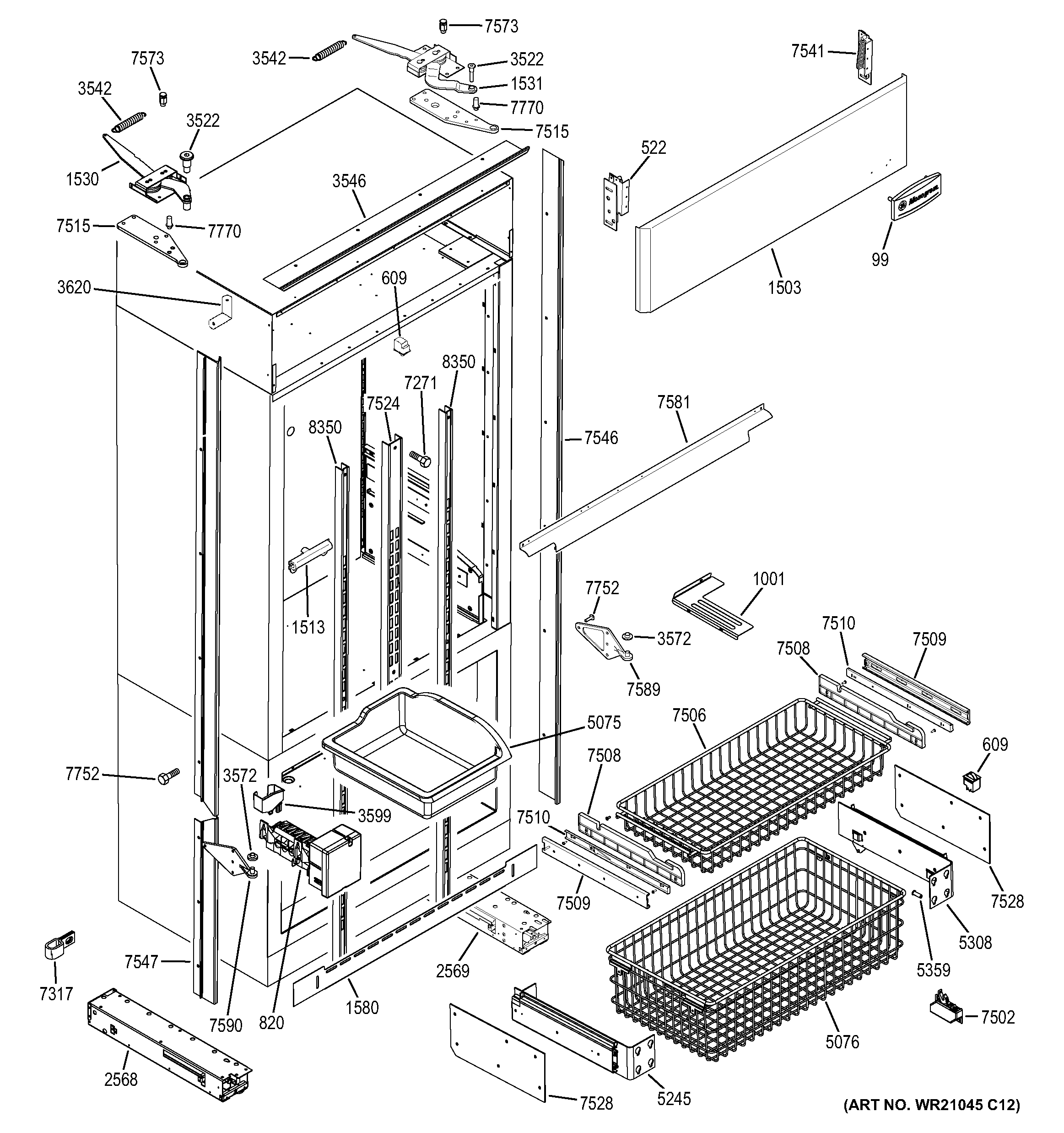 FREEZER SECTION, TRIM & COMPONENTS