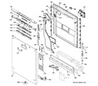 GE PDT760SIF7II escutcheon & door assembly diagram