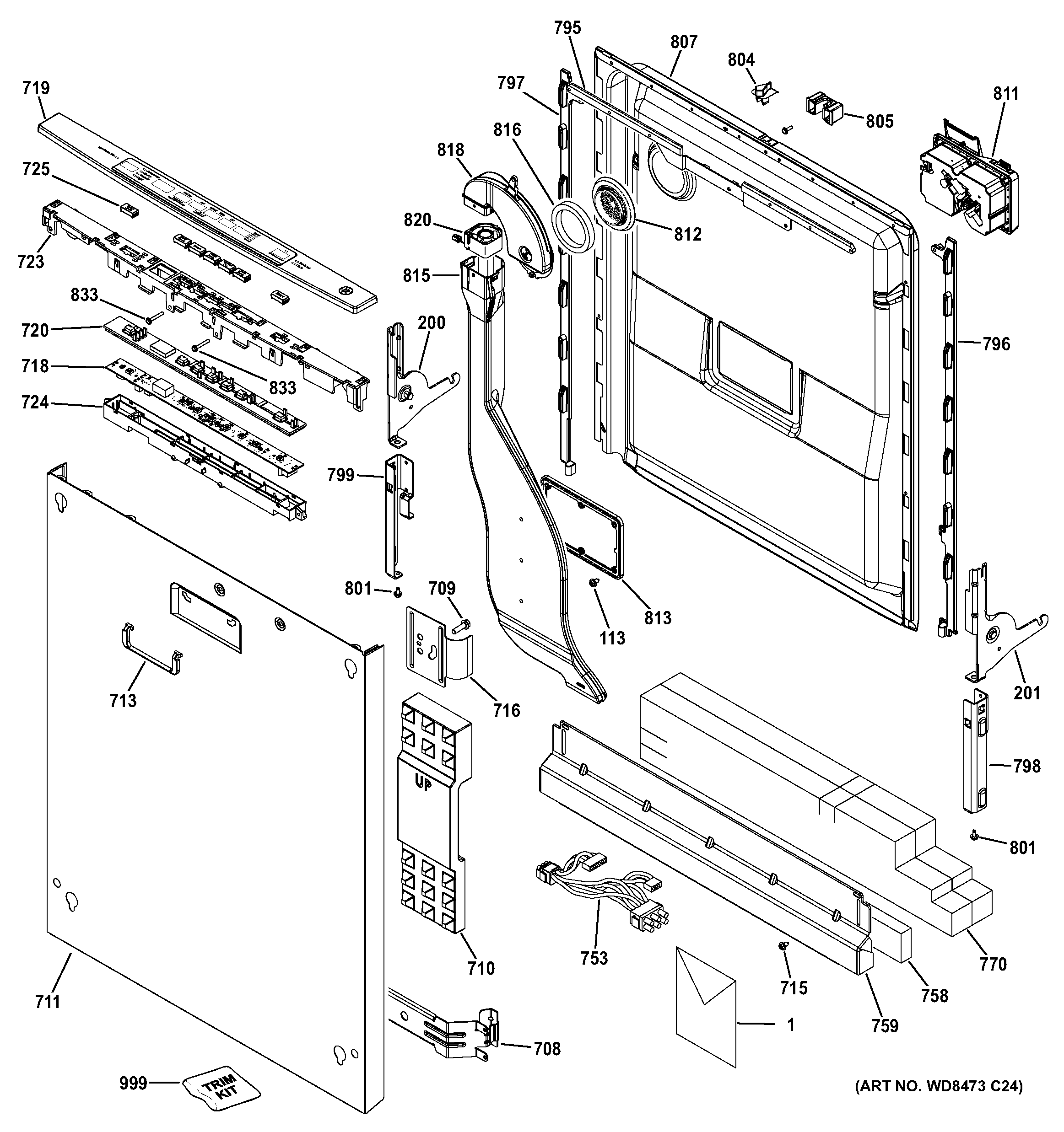 Escutcheon & door assembly