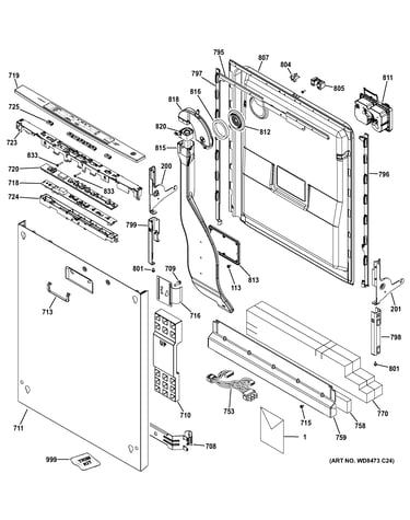 Escutcheon & door assembly