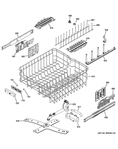 Upper rack assembly