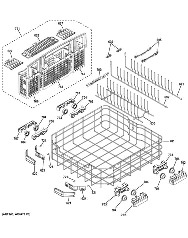 Lower rack assembly
