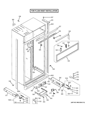 Case parts - flush inset
