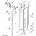 GE ZISB360DHB freezer door diagram