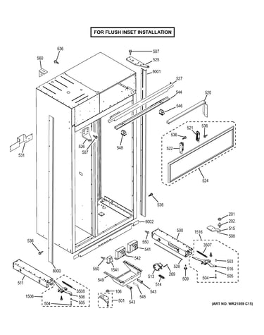 Case parts - flush inset