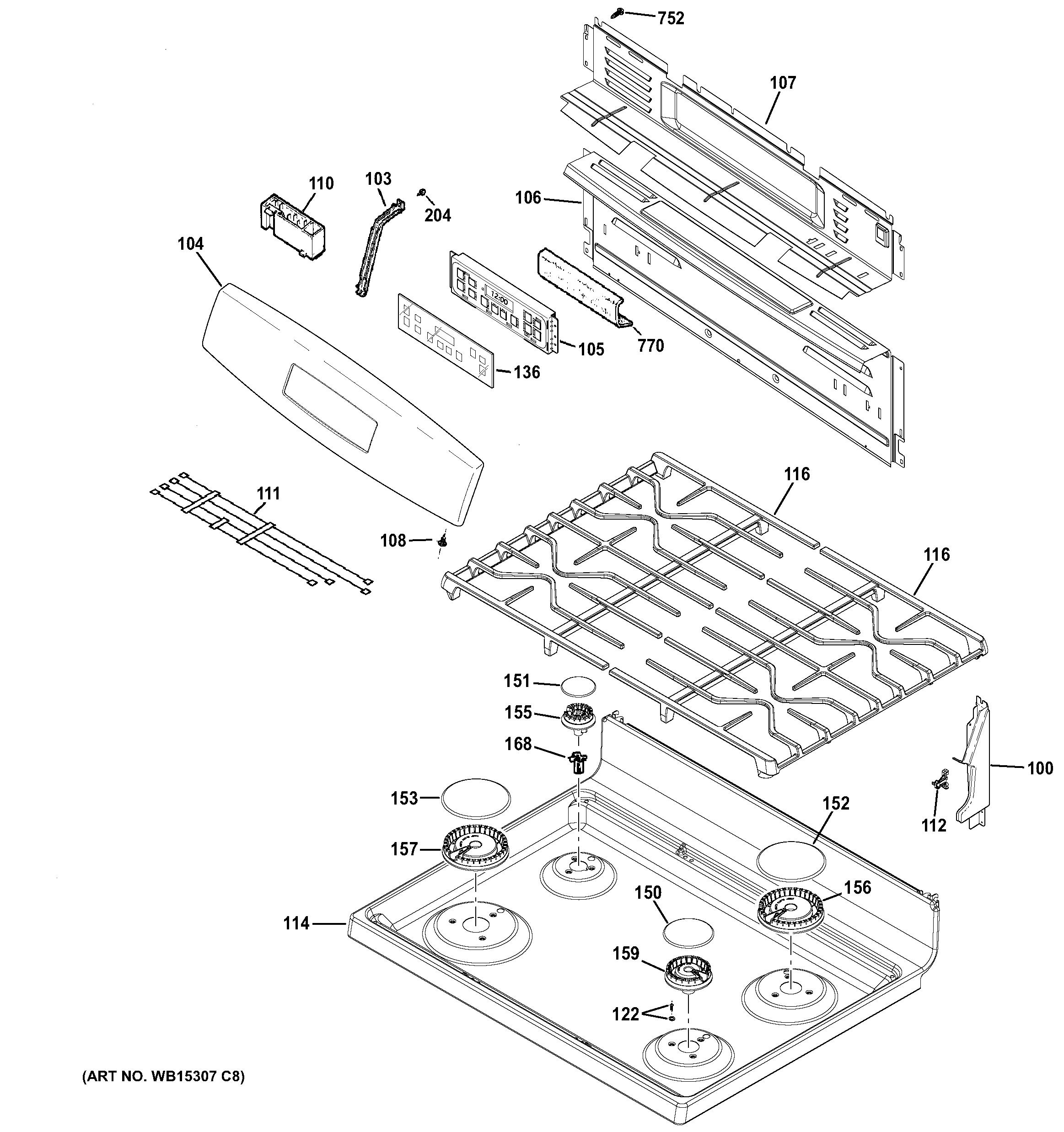 Control panel & cooktop